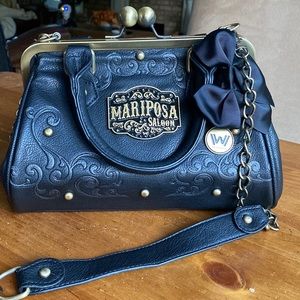 Westworld Mariposa Saloon Kiss Lock Handbang WESTERN BLACK EXCELLENT